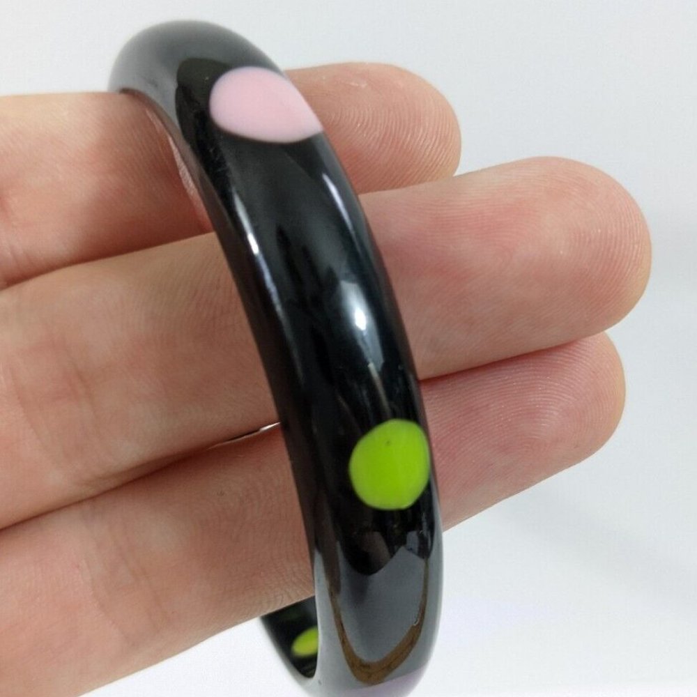 Vintage Multi Color Injected Dot Lucite Bangle